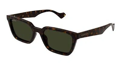 Pre-owned Gucci Gg1539s-002 Havana Sunglasses In Green