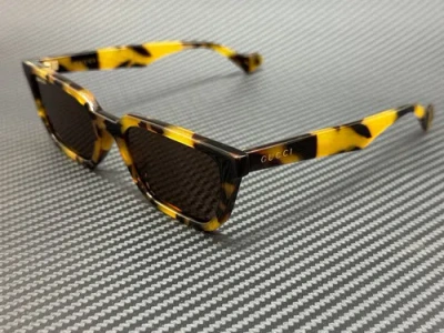 Pre-owned Gucci Gg1539s 005 Yellow Havana Brown Men's Medium 55 Mm Sunglasses