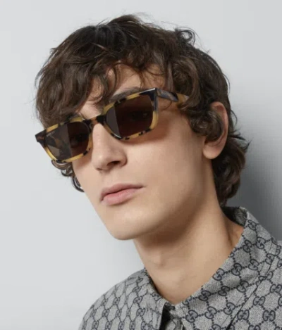 Pre-owned Gucci Gg1539s-005 Yellow Sunglasses