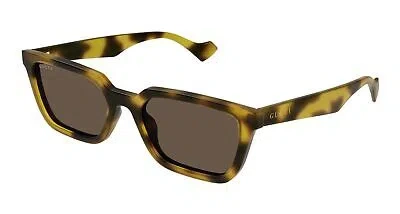 Pre-owned Gucci Gg1539s-005 Yellow Sunglasses In Brown
