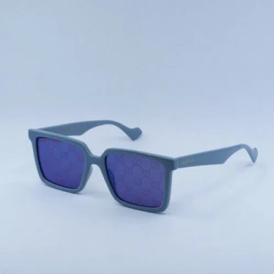 Pre-owned Gucci Gg1540s 003 Shiny Light Blue/blue Mirror And Violet With Gg Pattern...