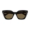 Gucci Gg1542s Linea Gg Logo Eyeglasses In Brown