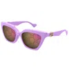 Gucci Gg1542s Linea Gg Logo Eyeglasses In 002 Violet Violet Transpa