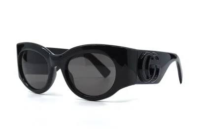 Pre-owned Gucci Gg1544s 001 Black Grey Women's Authentic Sunglasses 53-21-140 In Gray
