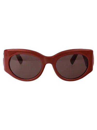 Gucci Sunglasses In 002 Burgundy Burgundy Brown