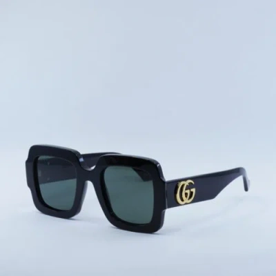 Pre-owned Gucci Gg1547s 001 Shiny Black/grey 50-24-145 Sunglasses In Gray
