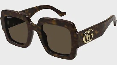 Pre-owned Gucci Gg1547s-002 Havana In Brown