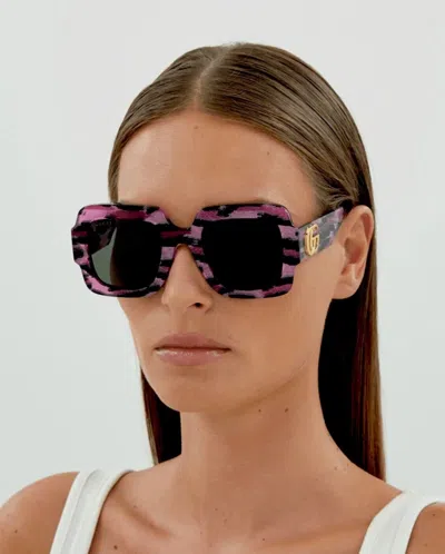 Pre-owned Gucci Gg1547s 003 Black Grey Women Square Sunglasses Gg 1547s In Gray
