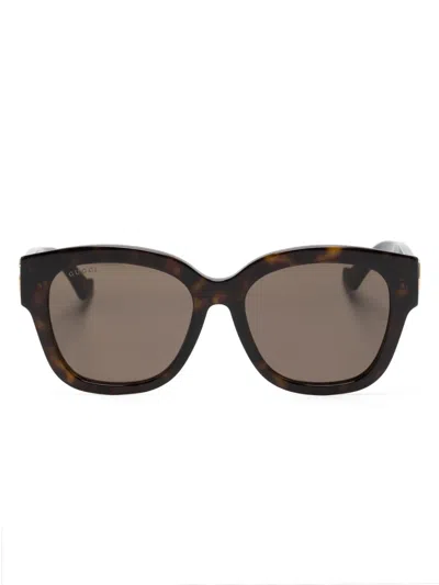 Gucci Gg1550sk Sonnenbrille Mit Rundem Gestell In Braun