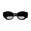 Gucci Gg1553s Linea  Lido 001 Black Crystal Grey Sunglasses In Nero