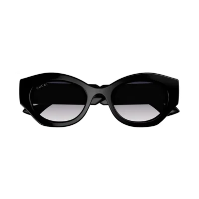 Gucci Gg1553s Linea  Lido 001 Black Crystal Grey Sunglasses