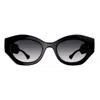 Gucci Gg1553s Linea  Lido 001 Black Crystal Grey Sunglasses In 001 Black Crystal Grey