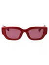 Gucci Woman Sunglass Gg1558sk In 005 Burgundy Crystal Red