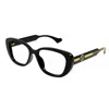 Gucci Demo Cat Eye Ladies Eyeglasses Gg1555o 001 50 In 001 Black Crystal Transpa