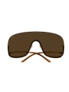 Gucci Gg1560s Linea Fashion 002 Gold Brown Sunglasses In Gold
