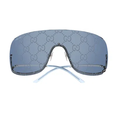 Gucci Gg1560s Linea Fashion 003 Grey Blue Sunglasses