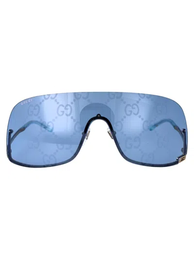 Gucci Gg1560s Sunglasses In 003 Grey Grey Blue