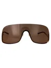 Gucci Gold Gold Brown Metal Sunglasses In Brown