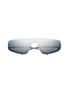 Gucci Smoke Mirror Shield Unisex Sunglasses Gg1561s 004 99 In Black Black Grey