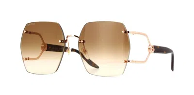 Pre-owned Gucci Gg1562s Havana Gold/brown Shaded (002) Sunglasses