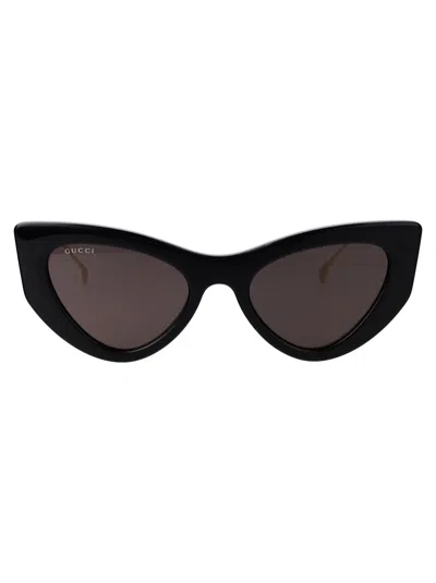 Gucci Gg1565s Sunglasses In 001 Black Gold Grey