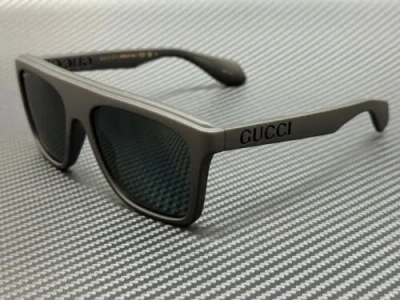 Pre-owned Gucci Gg1570s 006 Matte Black Grey Polarized Men's 57 Mm Sunglasses In Gray