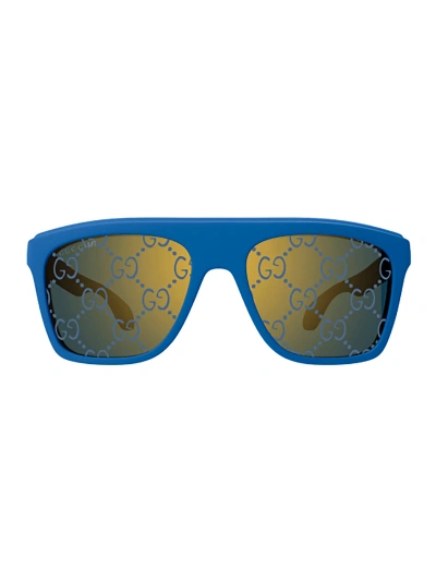 Gucci Gg1570s Sunglasses In Blue Blue Blue