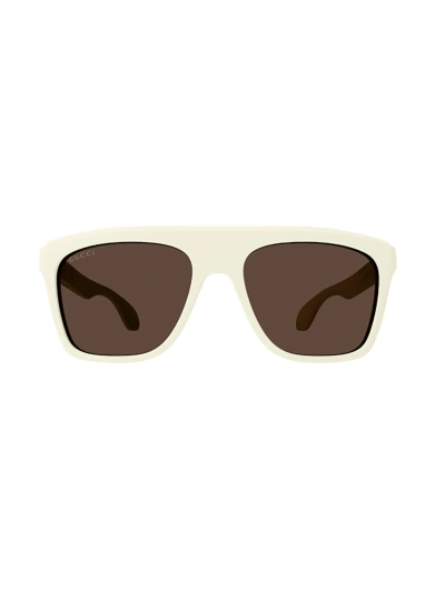 Gucci Gg1570s Sunglasses In White White Brown