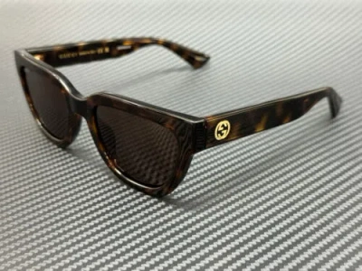 Pre-owned Gucci Gg1578s 002 Havana Brown Women's 54 Mm Sunglasses