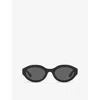 Gucci Womens Black Gg1579s Oval-frame Injected Sunglasses