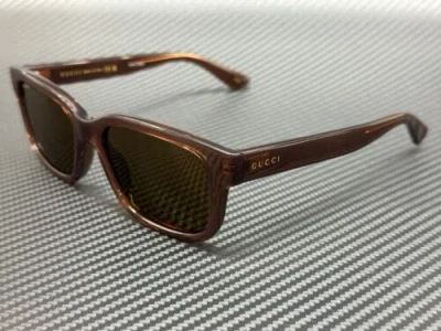 Pre-owned Gucci Gg1583s 004 Brown Transparent Men's Large 56 Mm Sunglasses