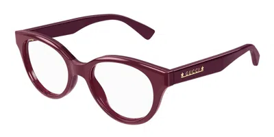 Gucci Gg1590o Women's Glasses, Burgundy, Size 52 In Metallic