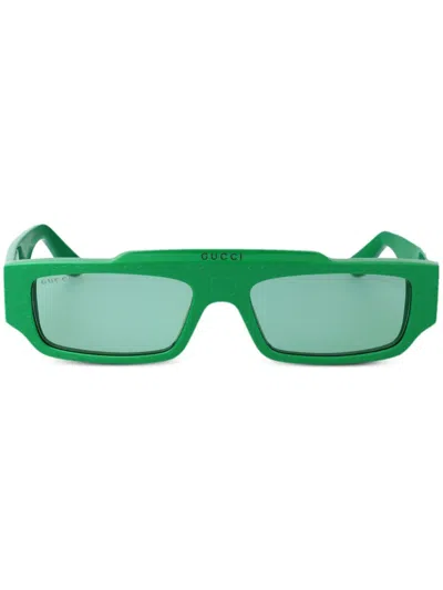 Gucci 55mm Rectangular Sunglasses In Green