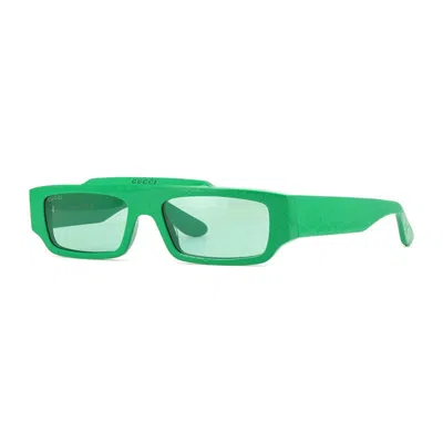 Gucci Gg1592s003 Rectangle Full Rim Sunglasses In Green