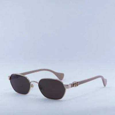 Pre-owned Gucci Gg1593s 003 Rose Gold/dark Violet 56-18-140 Sunglasses Authentic In Purple