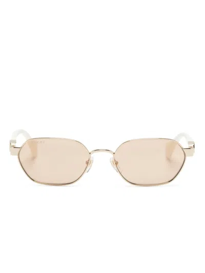 Gucci Metal Gg1593s Sunglasses In Gold Ivory Pink