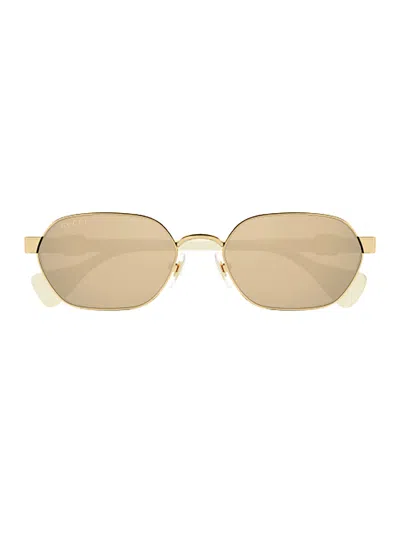 Gucci Metal Gg1593s Sunglasses In Gold Ivory Pink