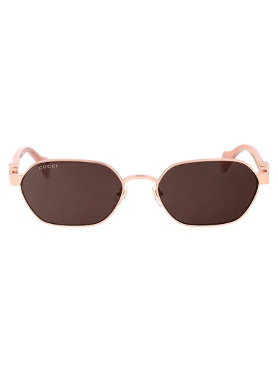 Gucci Gg1593s Sunglasses In 003 Gold Pink Violet