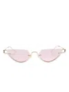 Gucci Gg1603s Linea Gg Logo 003 Gold Pink Sunglasses In Pink