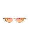 Gucci Gg1603s Linea Gg Logo 004 Gold Yellow Sunglasses In Gold Gold Yellow
