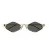 GUCCI GG1604S LINEA GG LOGO 001 GOLD GREY SUNGLASSES