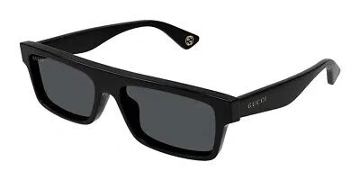Pre-owned Gucci Gg1616s-001-57 Black Sunglasses In Gray