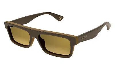 Pre-owned Gucci Gg1616s-002-57 Gold Sunglasses