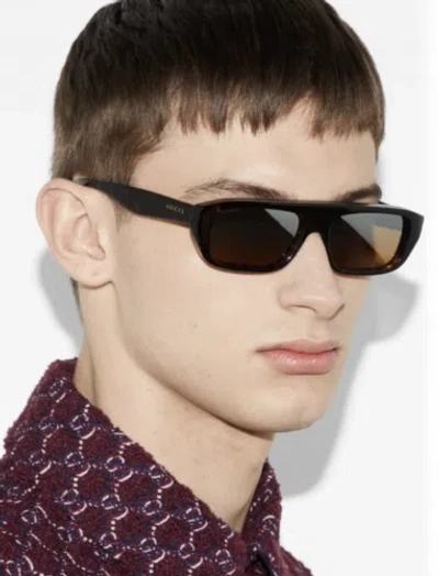 Pre-owned Gucci Gg1617s-002-56 Havana Sunglasses