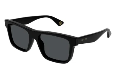 Pre-owned Gucci Gg1618s 001 Black/grey Anti-reflective Square Men's Sunglasses In Gray