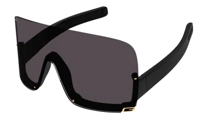 Pre-owned Gucci Gg1631s 004 Mask Frame Black/grey Women's Sunglasses In Gray