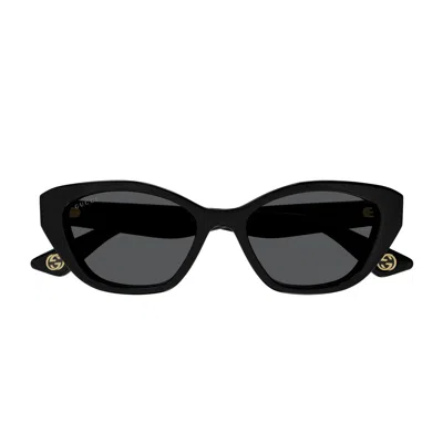 Gucci Gg1638s Linea Lettering 001 Black Grey Sunglasses
