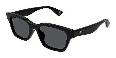 Pre-owned Gucci Gg1641sa-001-53 Black Sunglasses In Gray