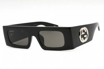 Pre-owned Gucci Gg1646s-001-49 Sunglasses Size 49mm 135mm 21mm Black Women In Gray