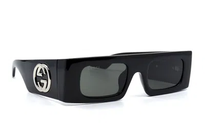 Pre-owned Gucci Gg1646s 001 Black Grey Authentic Sunglasses 49-21 In Gray